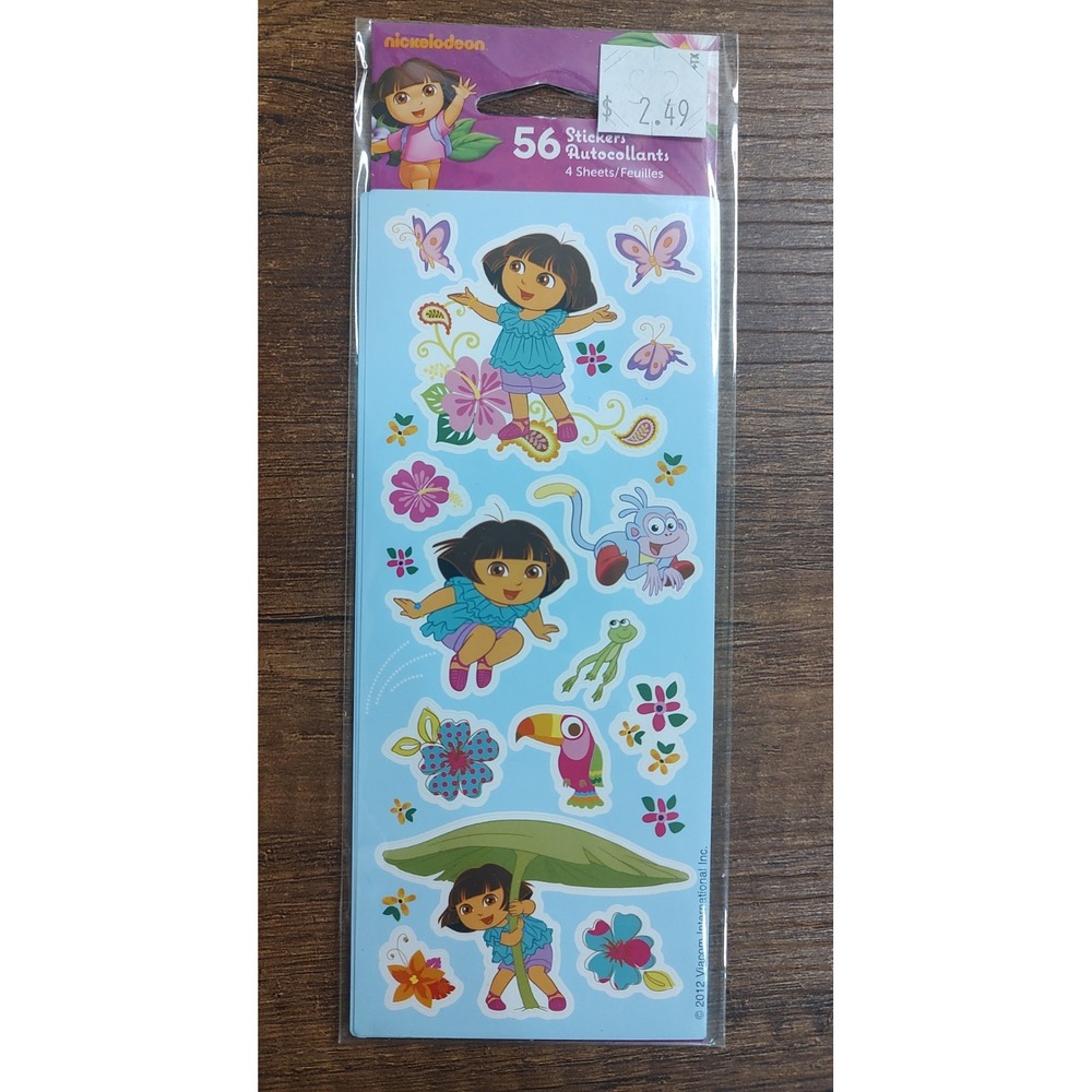 DORA THE EXPLORER NICKELODEON 56 COUNT STICKERS NEW IN PACKAGE 2012 Viacom